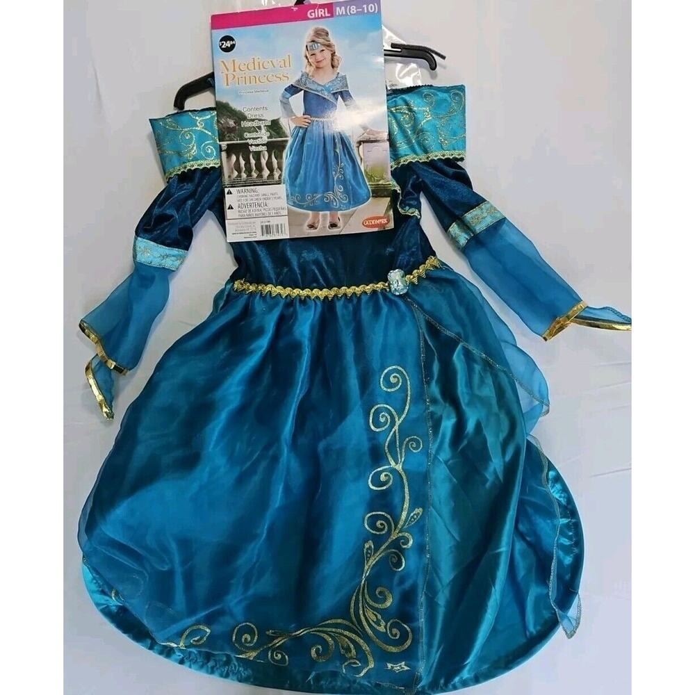 NWT Girls Medieval Princess Goodmark Halloween Costume Size M (8-10)‎
